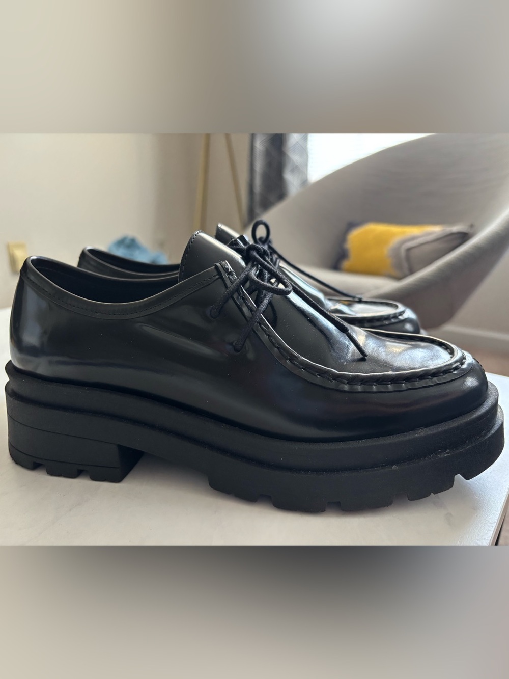 Black Chunky Lug Sole Women's Loafers size 38 Sister x Soeur